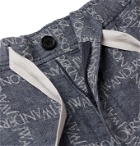 JW Anderson - Logo-Jacquard Linen Drawstring Shorts - Blue