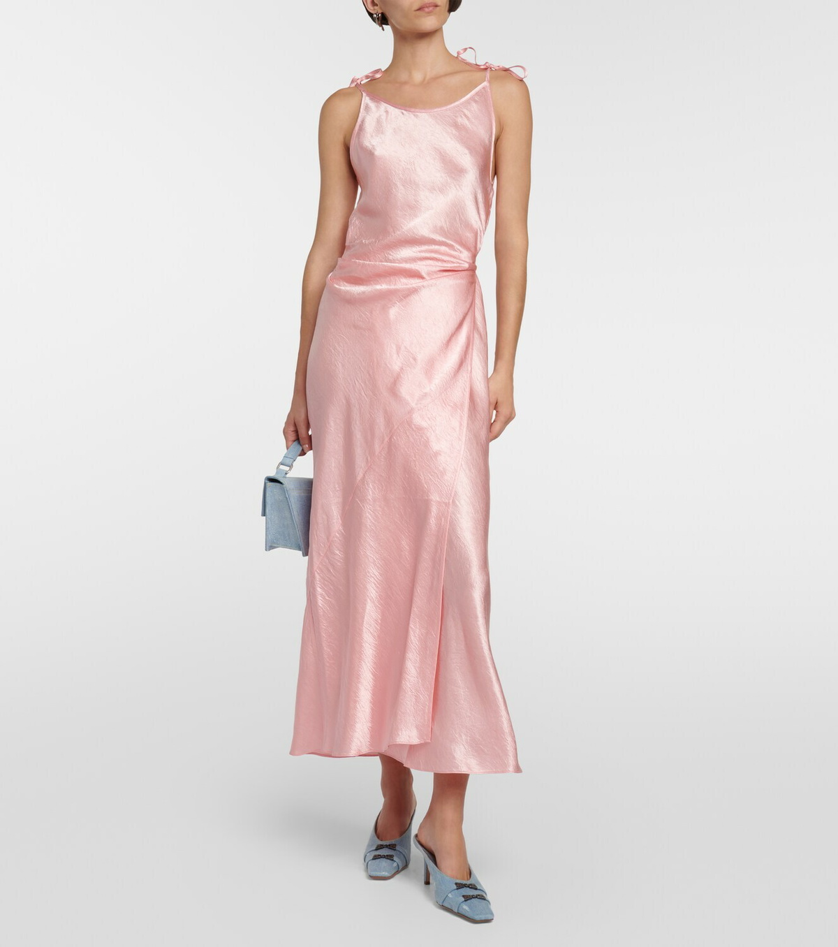 Acne Studios Wrap satin midi dress Acne Studios