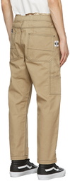 AAPE by A Bathing Ape Beige Embroidered Logo Chino Trousers