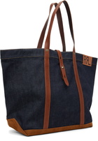 RRL Indigo Leather-Trim Denim Tote