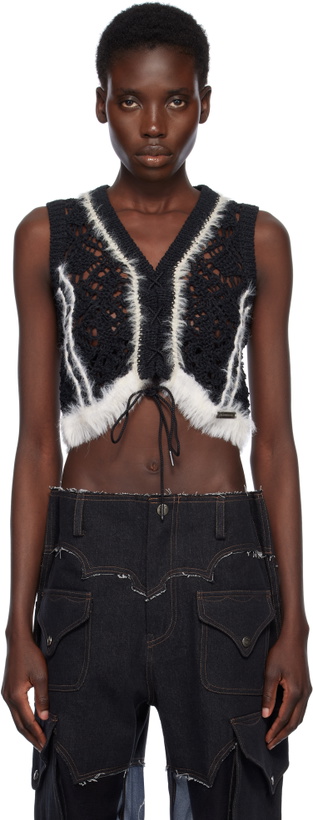 Photo: Andersson Bell Black Western Lace-Up Knit Vest