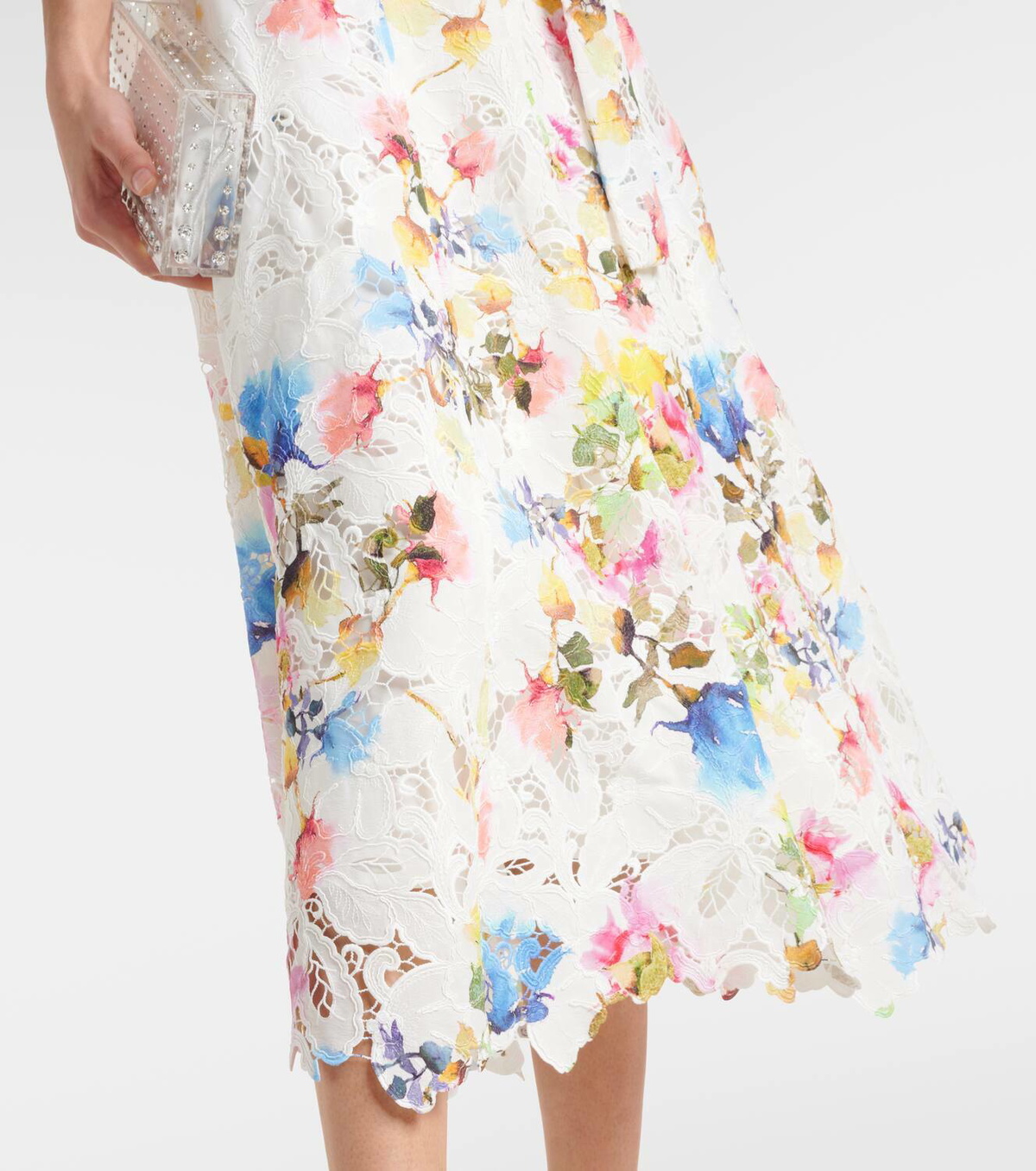 Monique Lhuillier Floral silk-blend lace shirt dress Monique Lhuillier