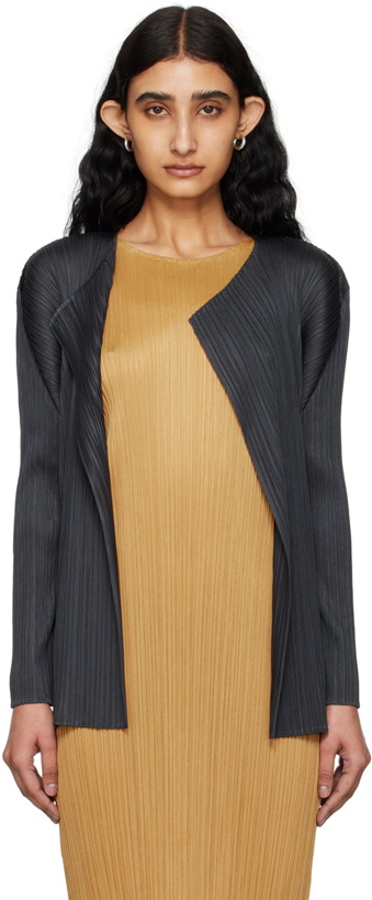 Photo: PLEATS PLEASE ISSEY MIYAKE Gray Monthly Colors March Cardigan