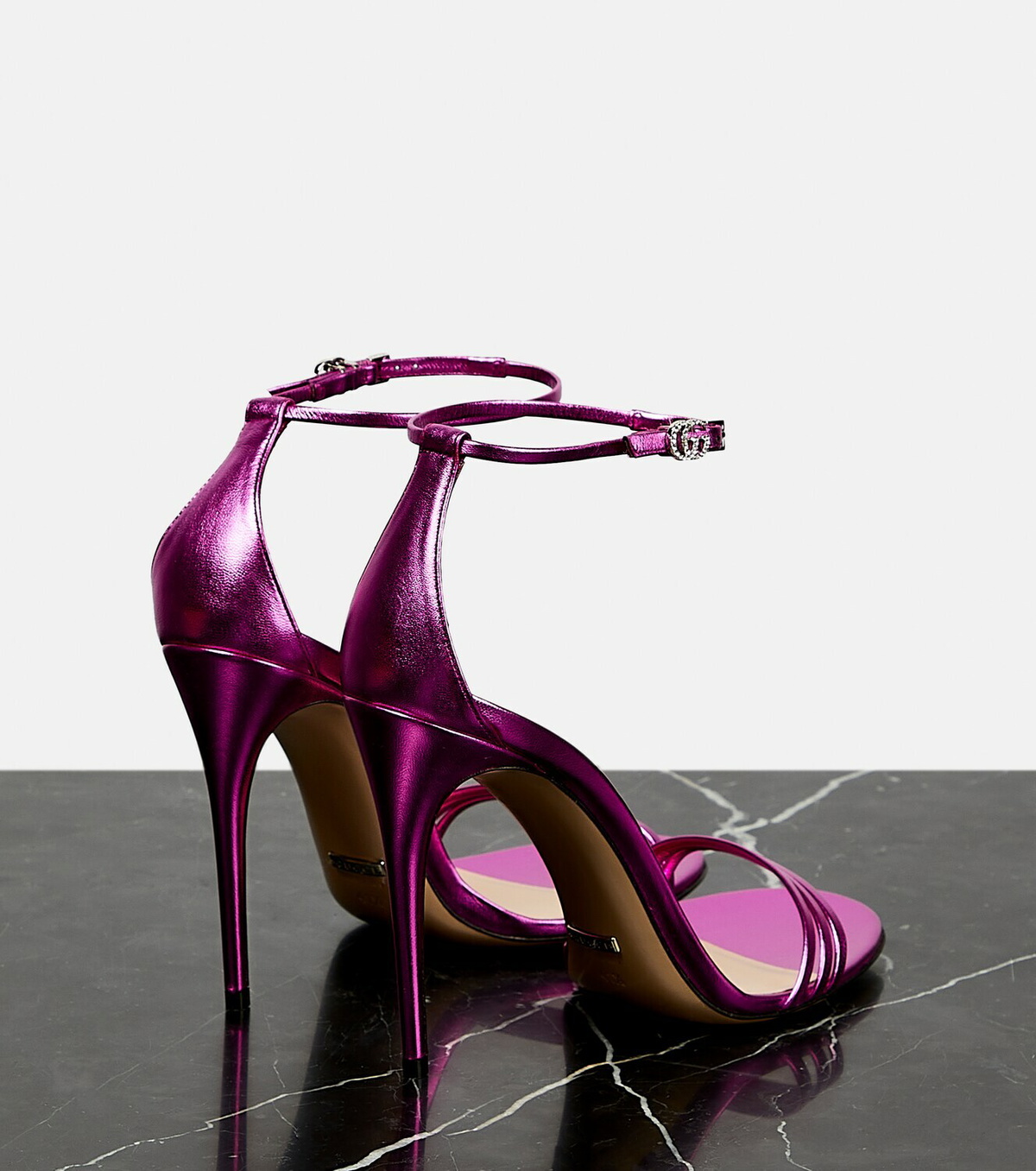 Gucci metallic hot sale leather sandals