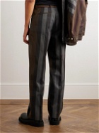 Burberry - Straight-Leg Pleated Checked Twill Trousers - Brown