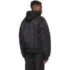 Juun.J Black Detachable Hood Bomber Jacket