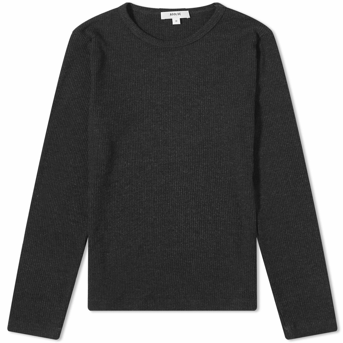 Agolde Women's Long Sleeve Delphi Slim Top in Black AGOLDE