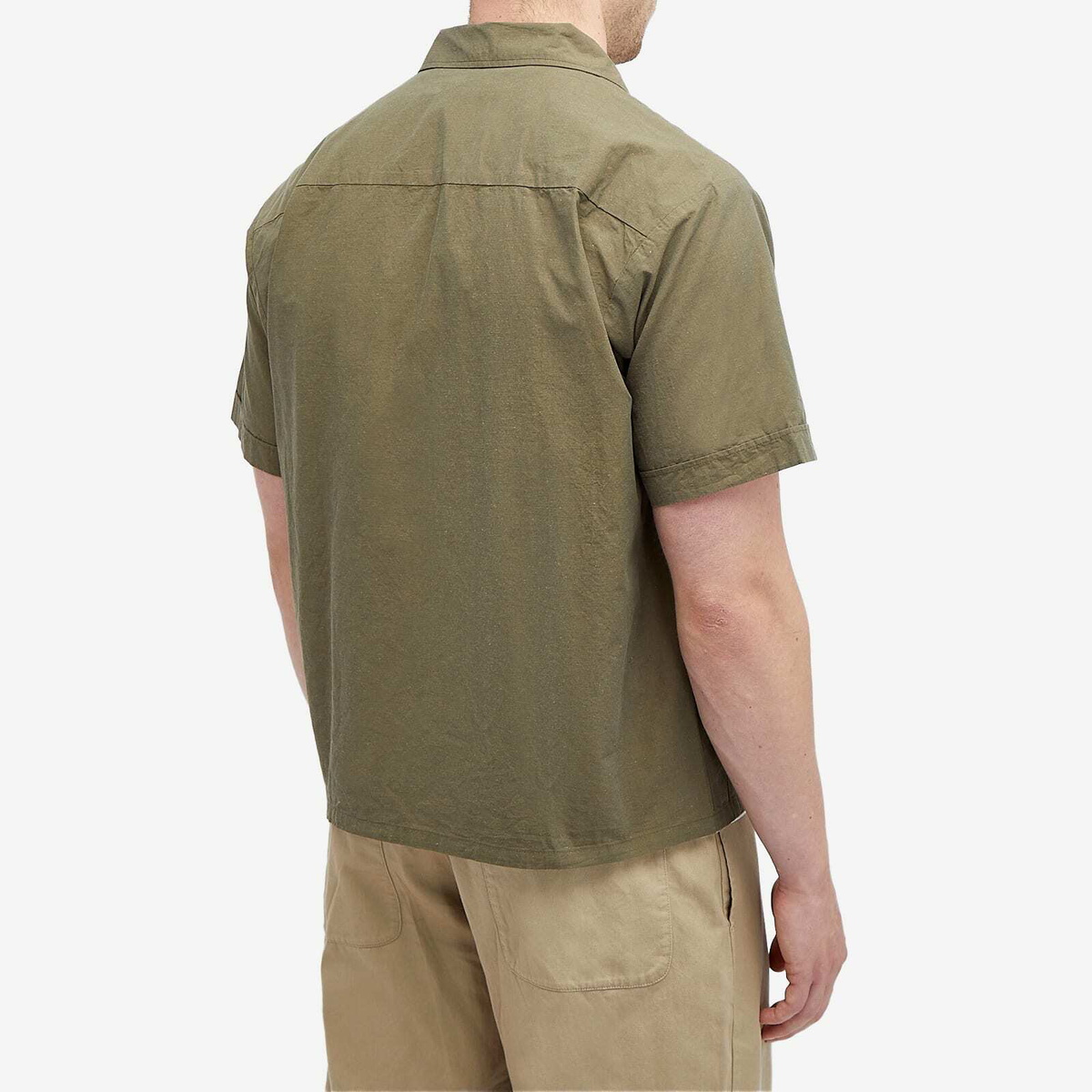 Neighborhood Men's Guayabera Vacation Shirt in Olive Drab Neighborhood