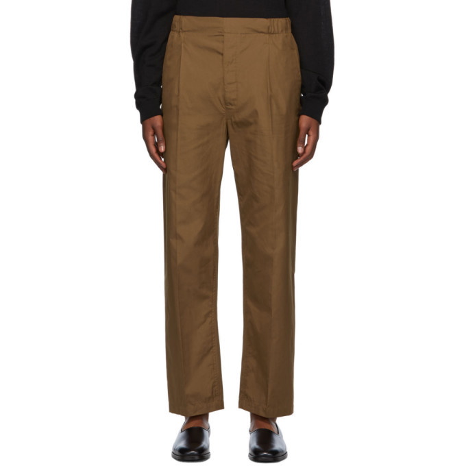 Photo: Lemaire Brown Pleated Drawstring Trousers