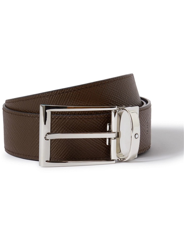 Photo: MONTBLANC - 3.5cm Reversible Textured-Leather Belt