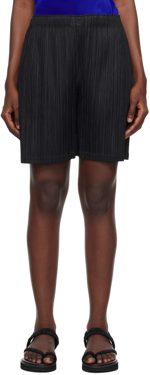 Photo: Pleats Please Issey Miyake Black Thicker Shorts