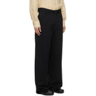 MM6 Maison Margiela Black Logo-Embroidered Unbrushed Cotton Trousers