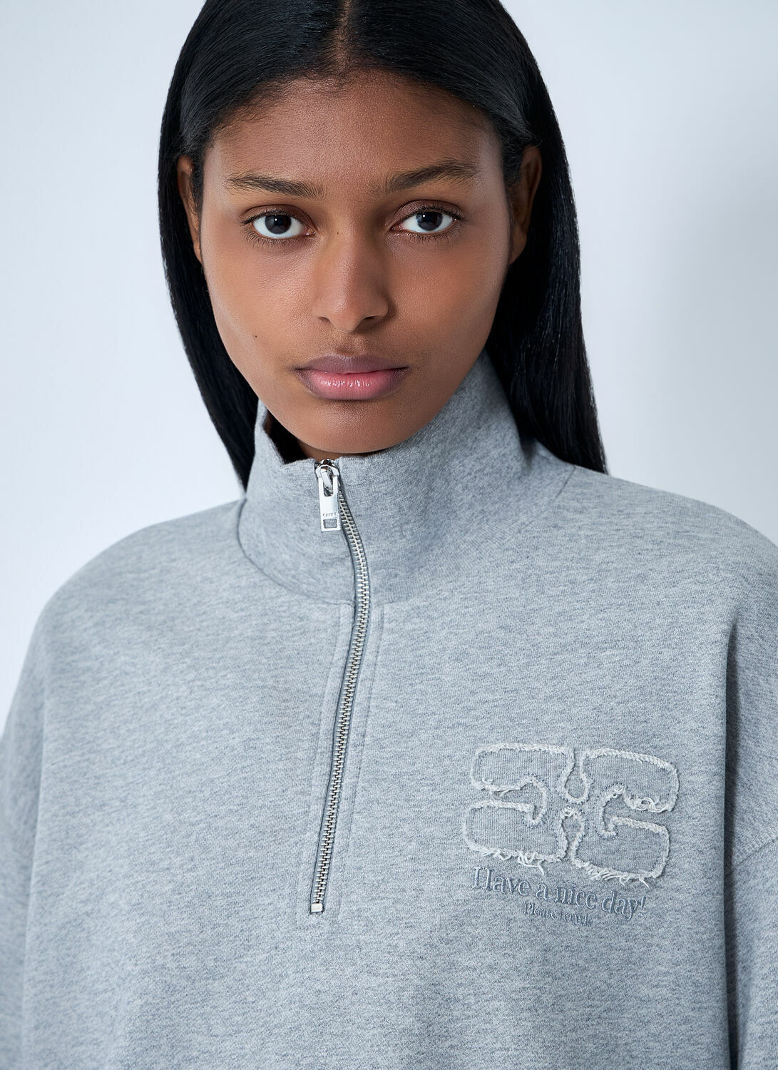 GANNI Half-Zip Sweatshirt