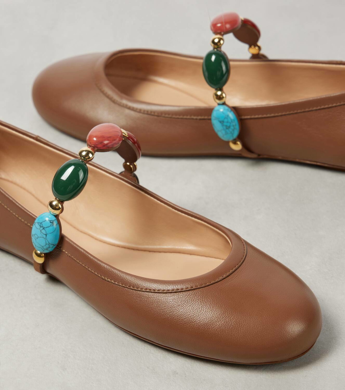 Gianvito Rossi Shanti embellished leather Mary Jane flats