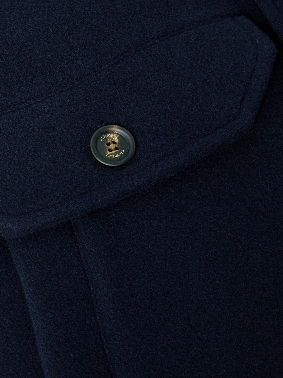 Eleventy - Slim-Fit Ribbed-Knit Trimmed Wool-Blend Bomber Jacket - Blue