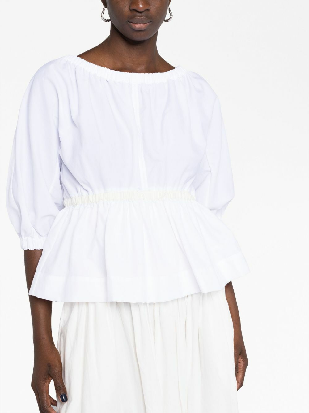 Molly Goddard White Katie Peplum Blouse