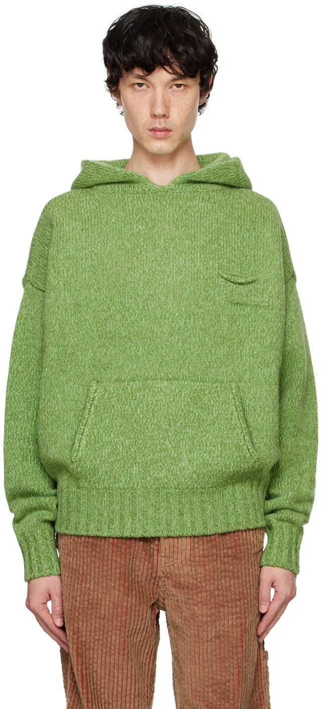 le PÈRE Green Knitted Hoodie