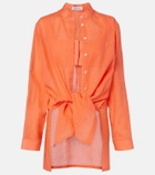 Alaïa Layered cotton and linen shirt