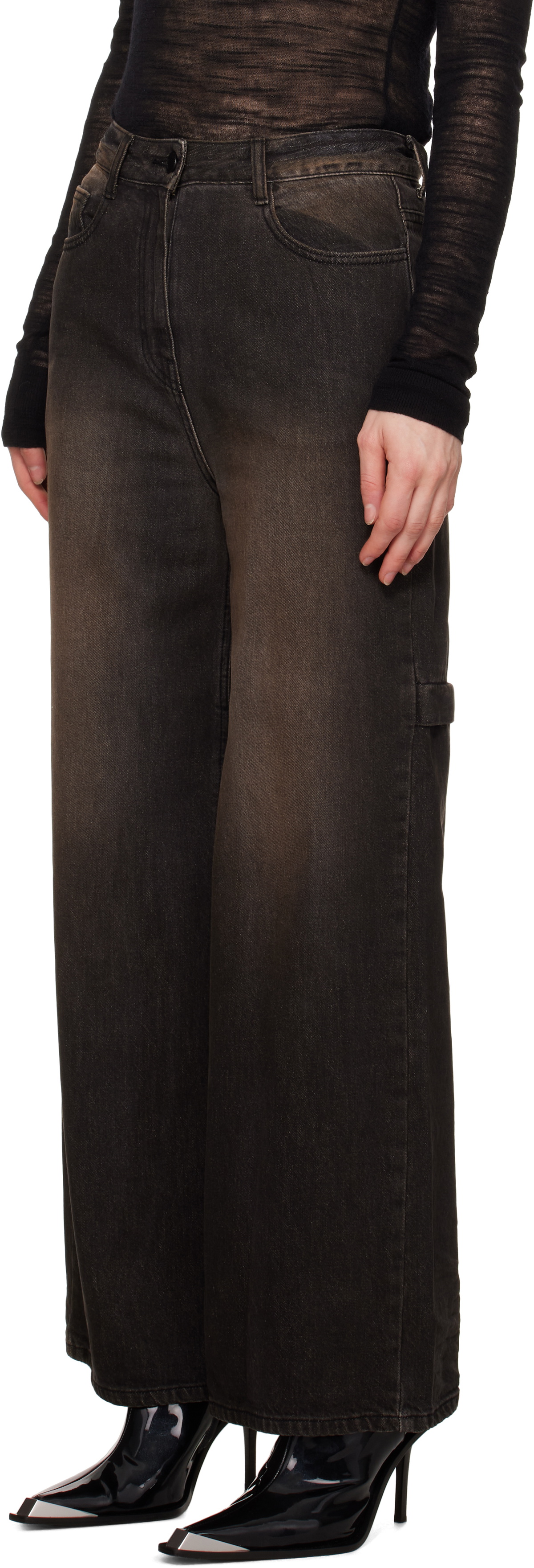 Juun.J Black Layered Jeans & Shirt Set