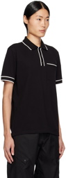 Moncler Black Striped Polo