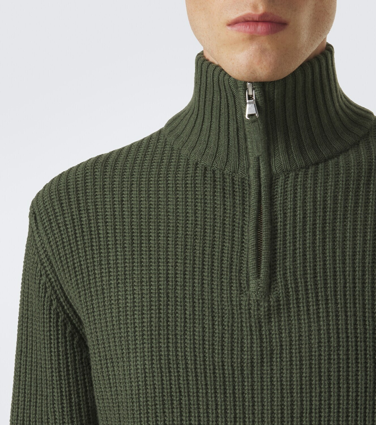 Allude Wool and cashmere half-zip sweater