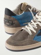 Golden Goose - Ball Star Suede-Trimmed Distressed Leather Sneakers - Blue