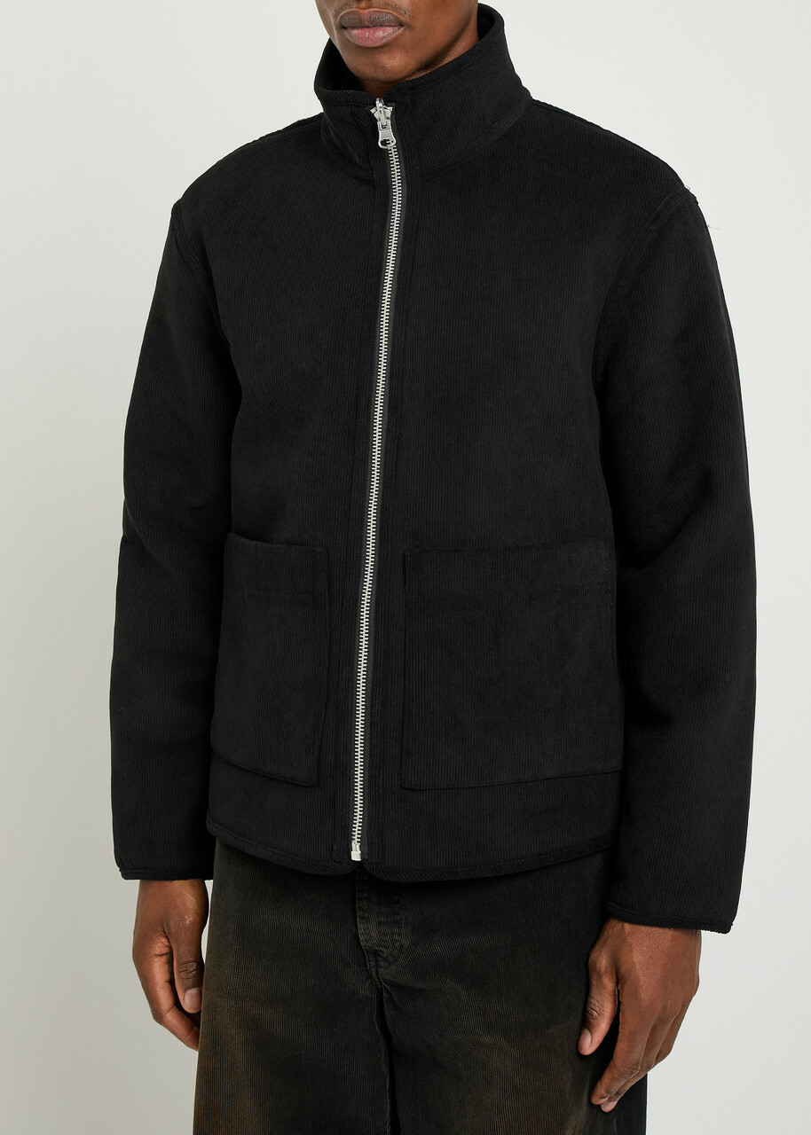 Wax London Killick Reversible Corduroy and Faux fur Jacket Black