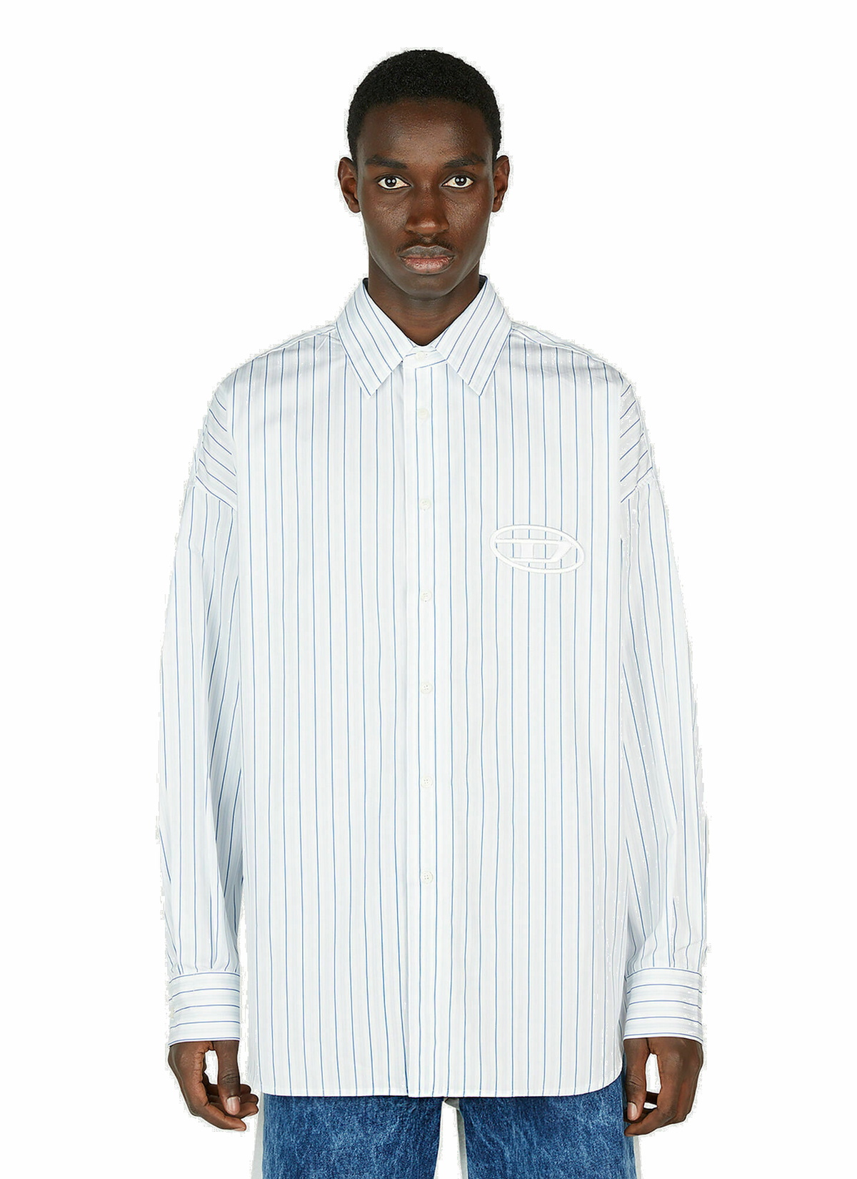 Diesel - S-Doubly Striped Shirt in White Diesel