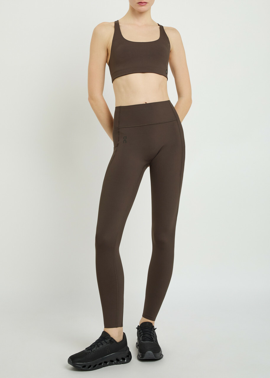 ON Studio Stretch-jersey Cropped Leggings Brown