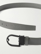 Montblanc - 3.5cm Horseshoe Textured-Leather Belt