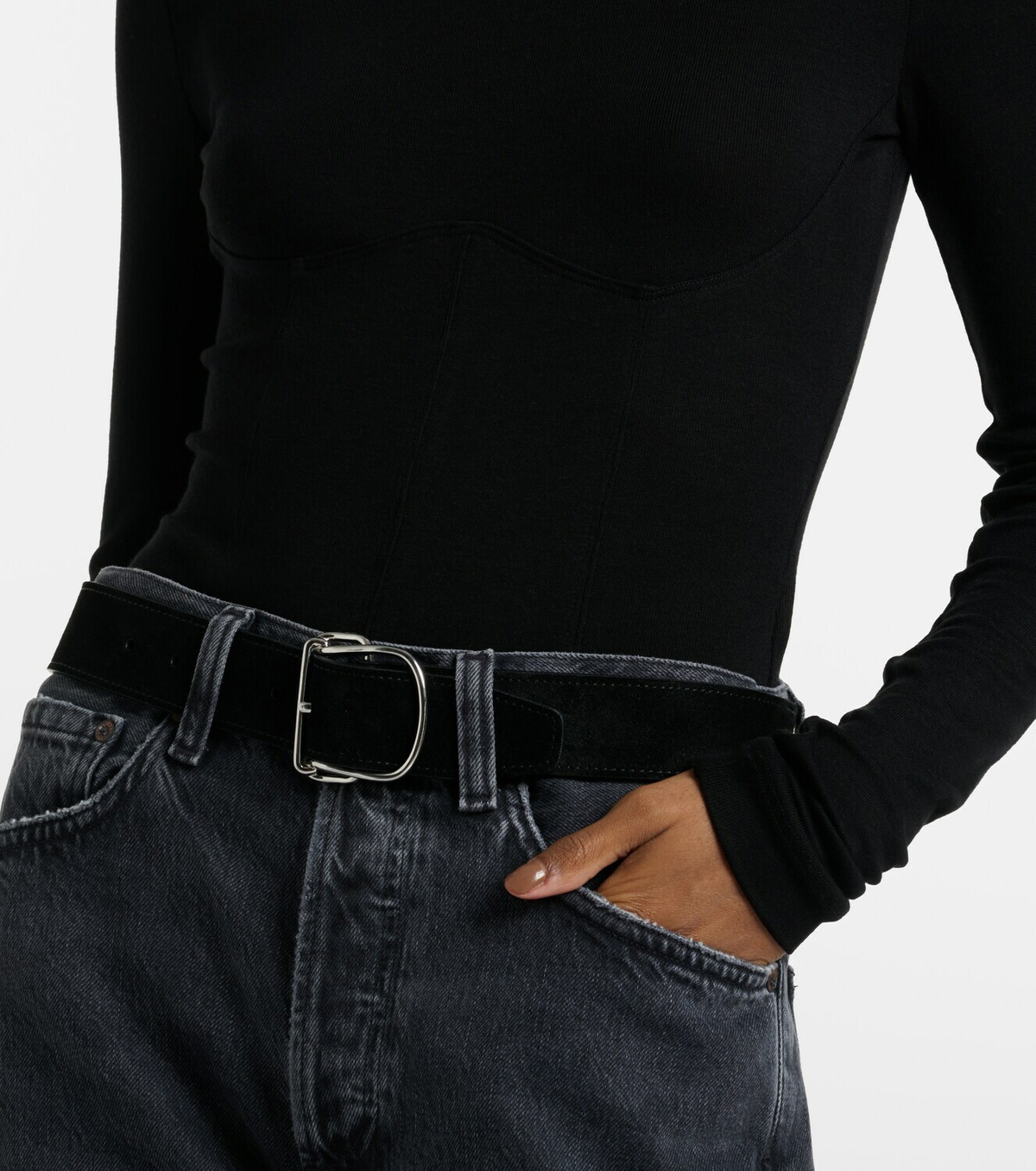 Agolde Wilma jersey turtleneck bodysuit