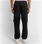 McQ Alexander McQueen - Panelled Logo-Embroidered Loopback Cotton-Blend Jersey Sweatpants - Black