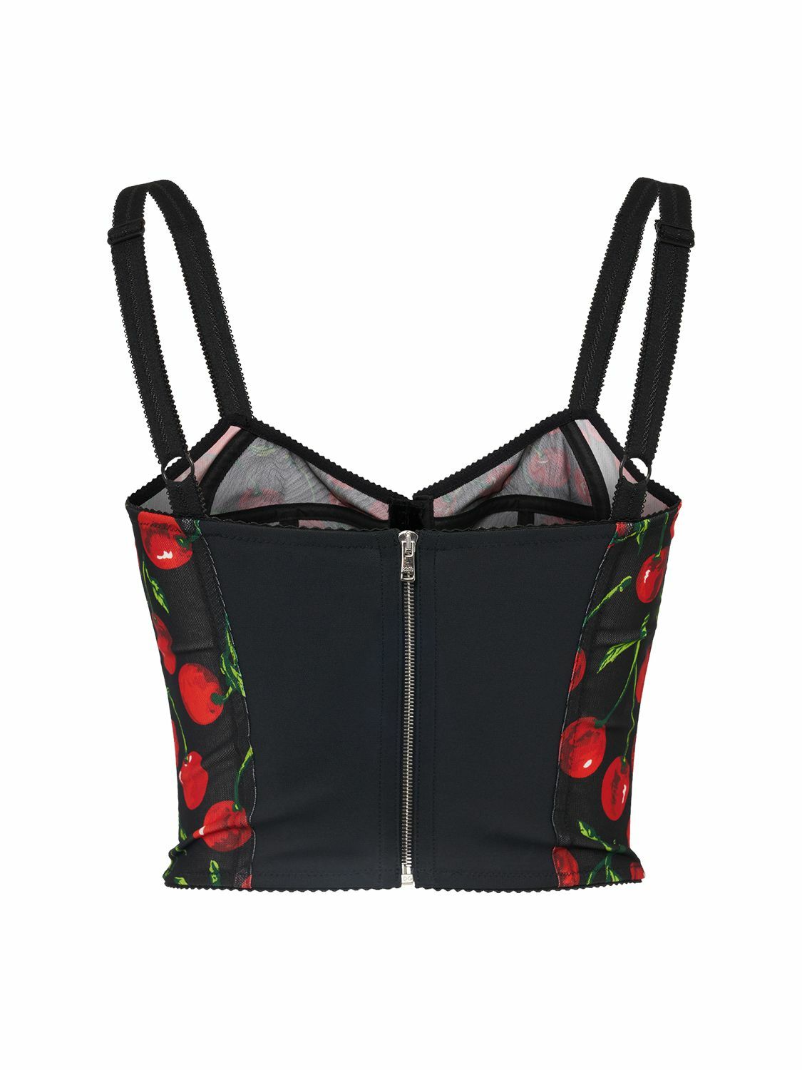 DOLCE & GABBANA - Cherry Tmarquisette Corset Crop Top Dolce