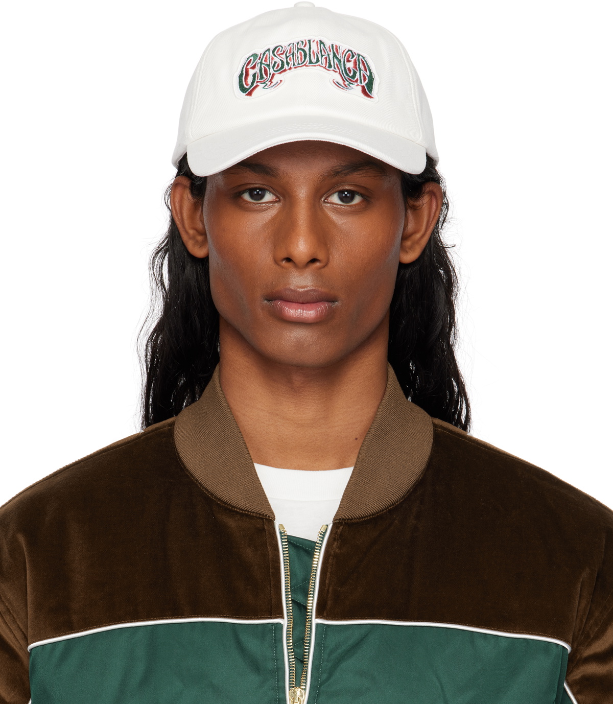 Casablanca White Casa Racing Embroidered Cap Casablanca