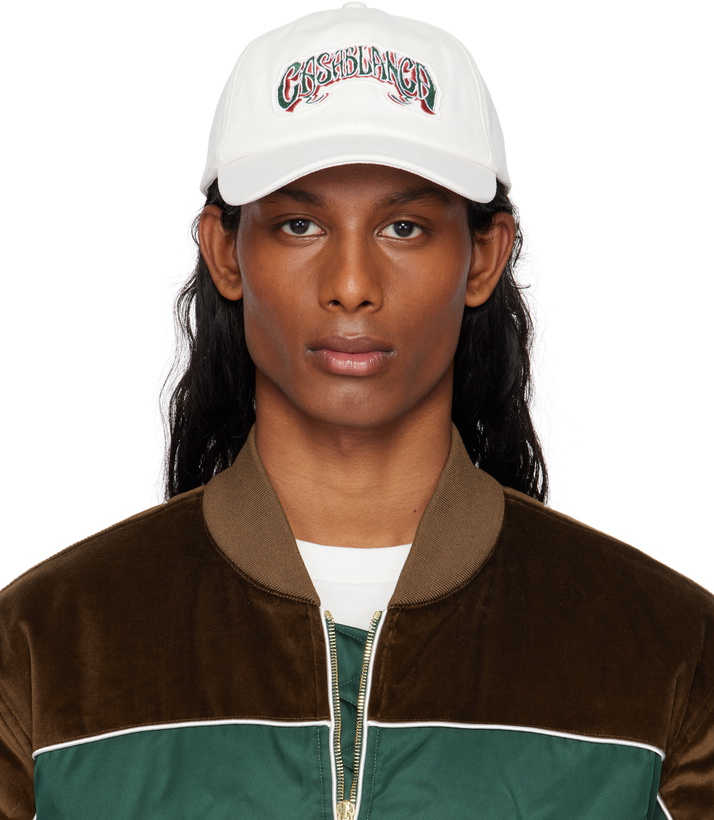 Photo: Casablanca White Gothic Logo Patch Cap