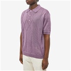 A Kind of Guise Men's Ferrini Knit Polo Shirt in Aubergine