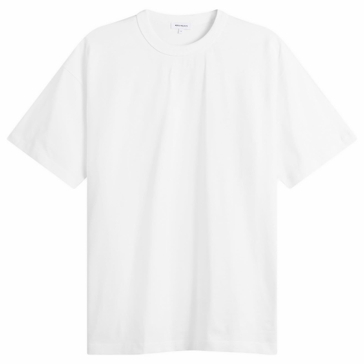 Photo: Norse Projects Men's Snekkersten Back Arch Logo T-Shirt in White