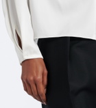 Vince Gathered silk-blend satin blouse