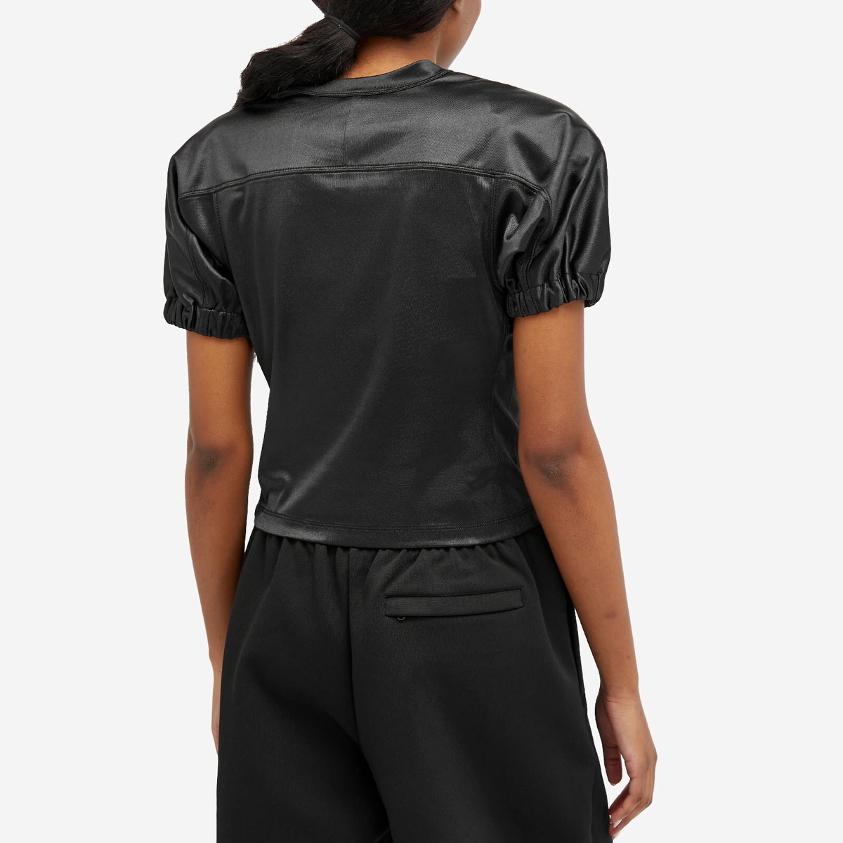 【Alexander Wang】 フィットフットボールトップス ブラック Alexander Wang Women's Fitted Football Top in Black