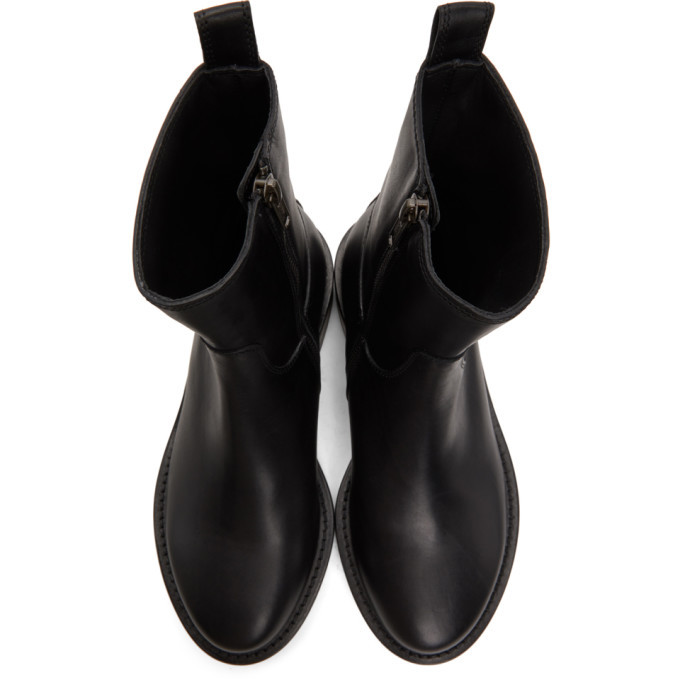 Ann Demeulemeester Black Leather Zip-Up Boots Ann Demeulemeester