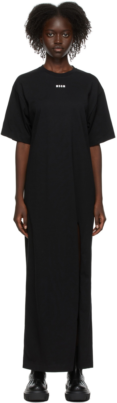 MSGM SSENSE Exclusive Black Mini Logo Dress MSGM