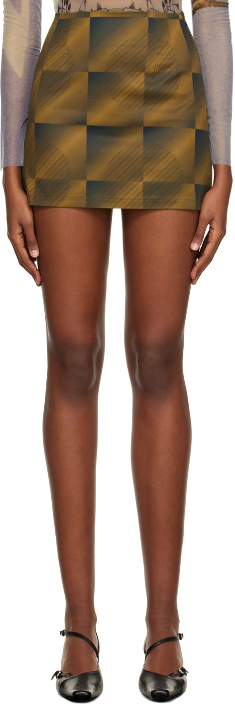 ELLISS Brown Planet Illusion Miniskirt