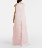 Safiyaa Harley caped crêpe gown