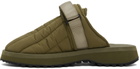 SUICOKE Khaki ZAVO-PUFFab Slippers