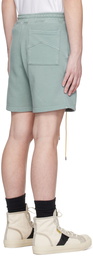 Rhude Green Embroidered Shorts