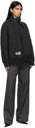 MM6 Maison Margiela Gray Scarf Knit Sweater