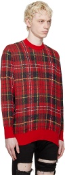 UNDERCOVER Red Check Sweater