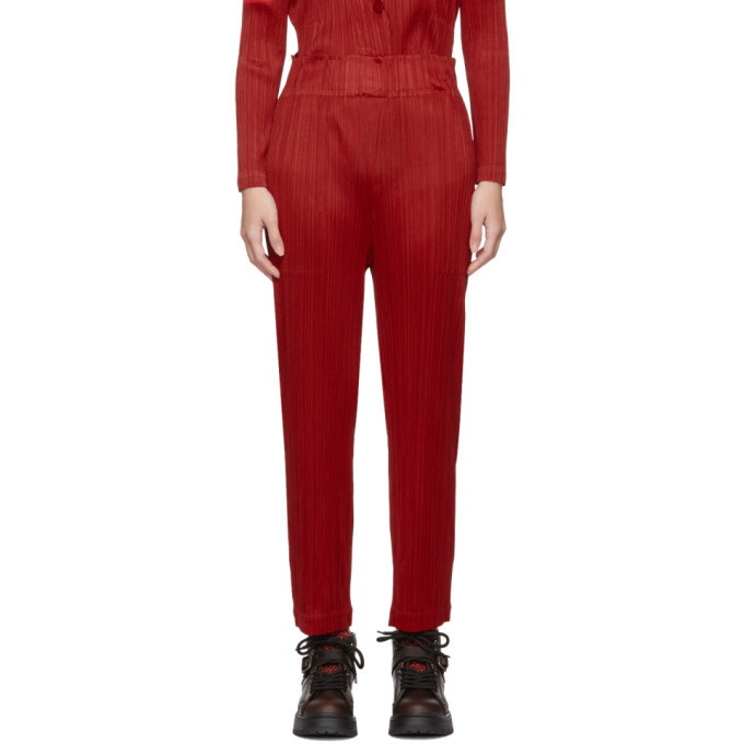 Photo: Pleats Please Issey Miyake Red Pleated Trousers