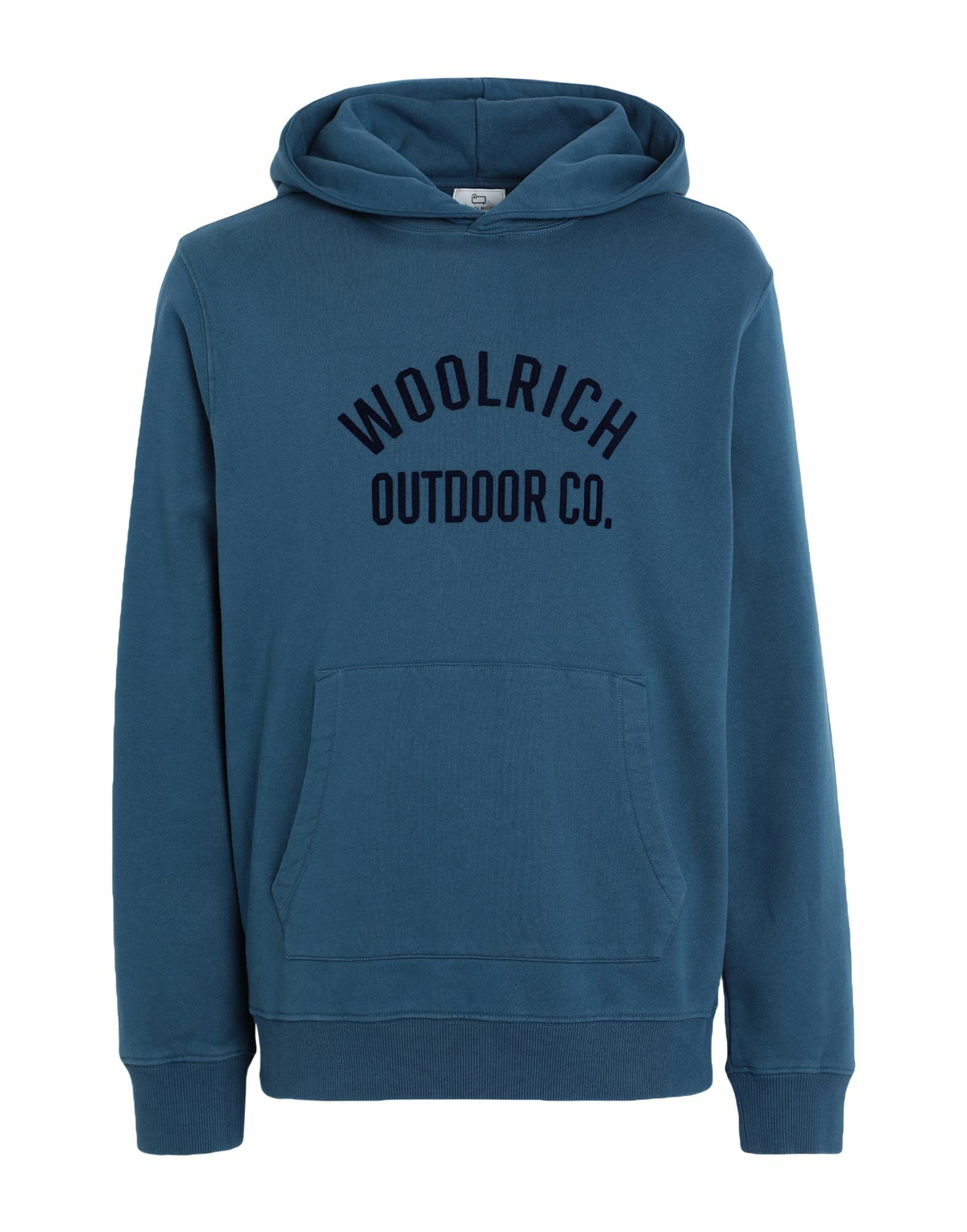 Woolrich Organic Cotton Script Hoodie Mens Sweatshirt Slate in Blue