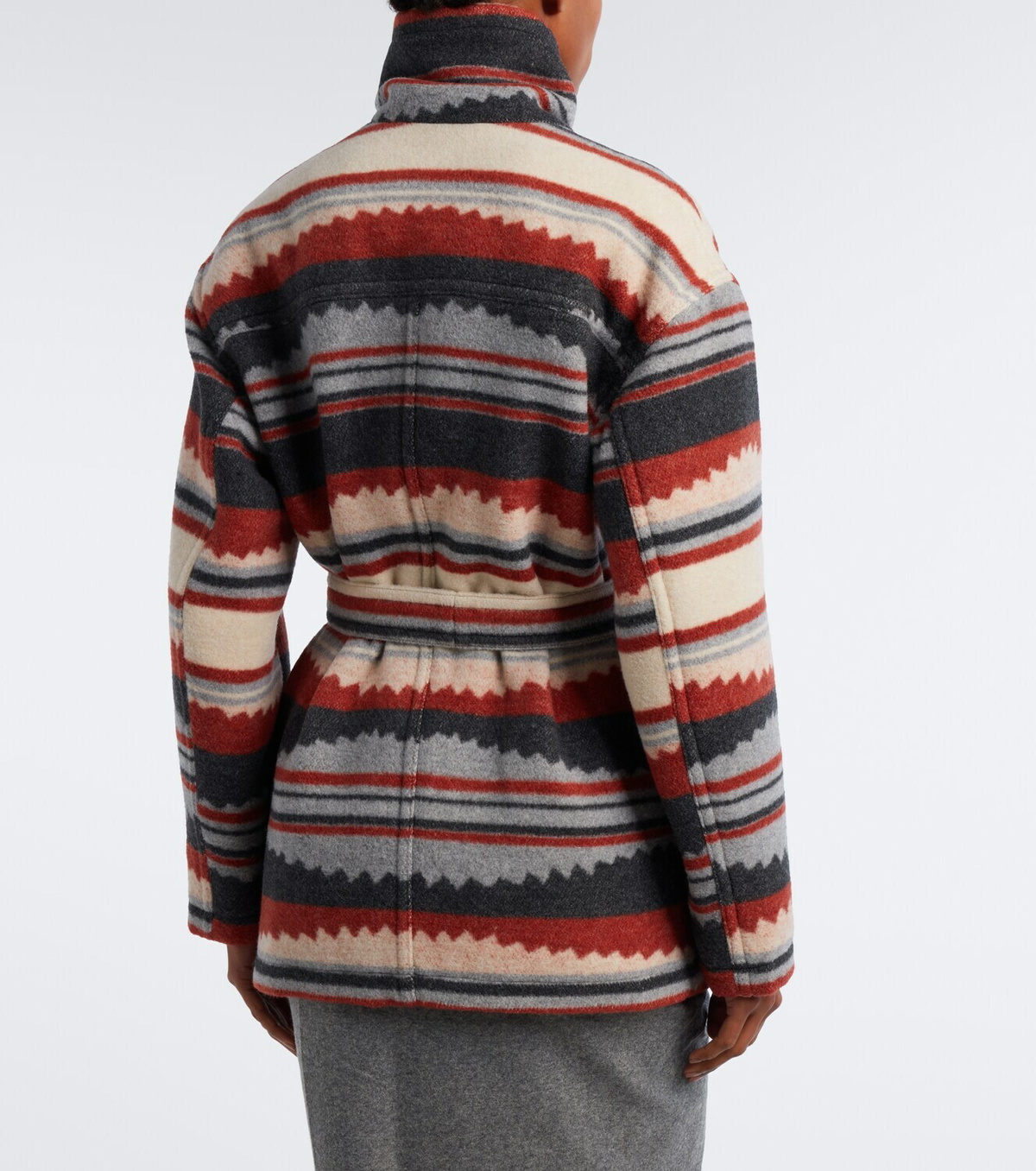 Marant Etoile Evoda striped belted coat